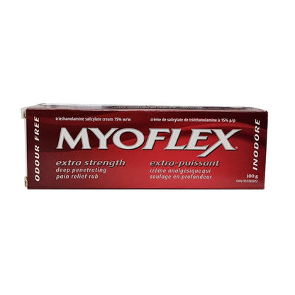 Product label for Myoflex Extra Strength Cream (100 grams)