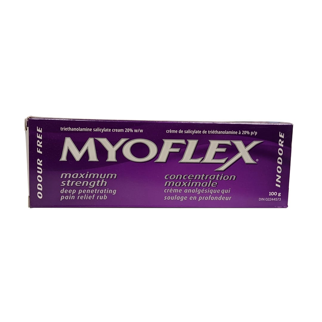 Product label for Myoflex Maximum Strength Cream (100 grams)