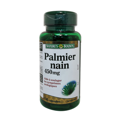 Product label for Nature's Bounty Saw Palmetto 450mg in French