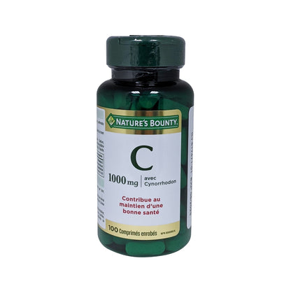 Product label for Nature's Bounty Vitamin C 1000mg with Rose Hips in French