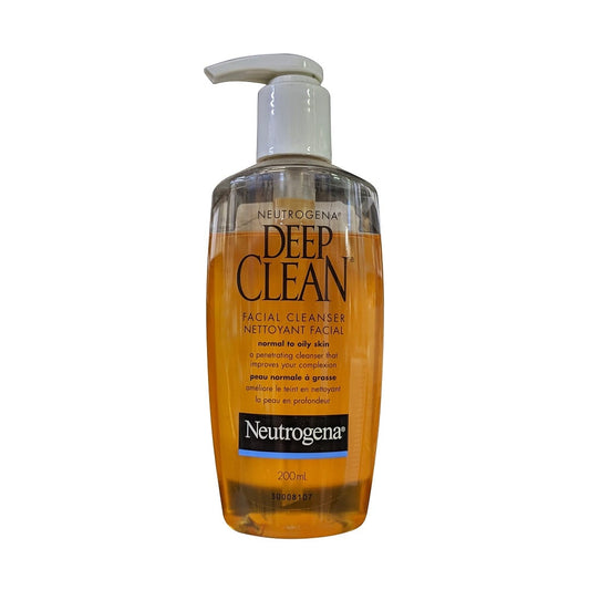 Product label for Neutrogena Deep Clean Facial Cleanser (200 mL)