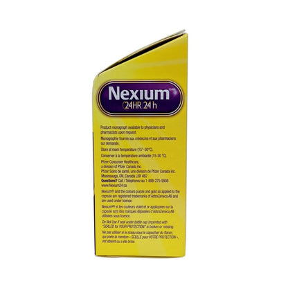 Information for Ingredients, indications, warnings, and directions for Nexium Acid Reducer Esomeprazole Magnesium 20mg (14 capsules) in English