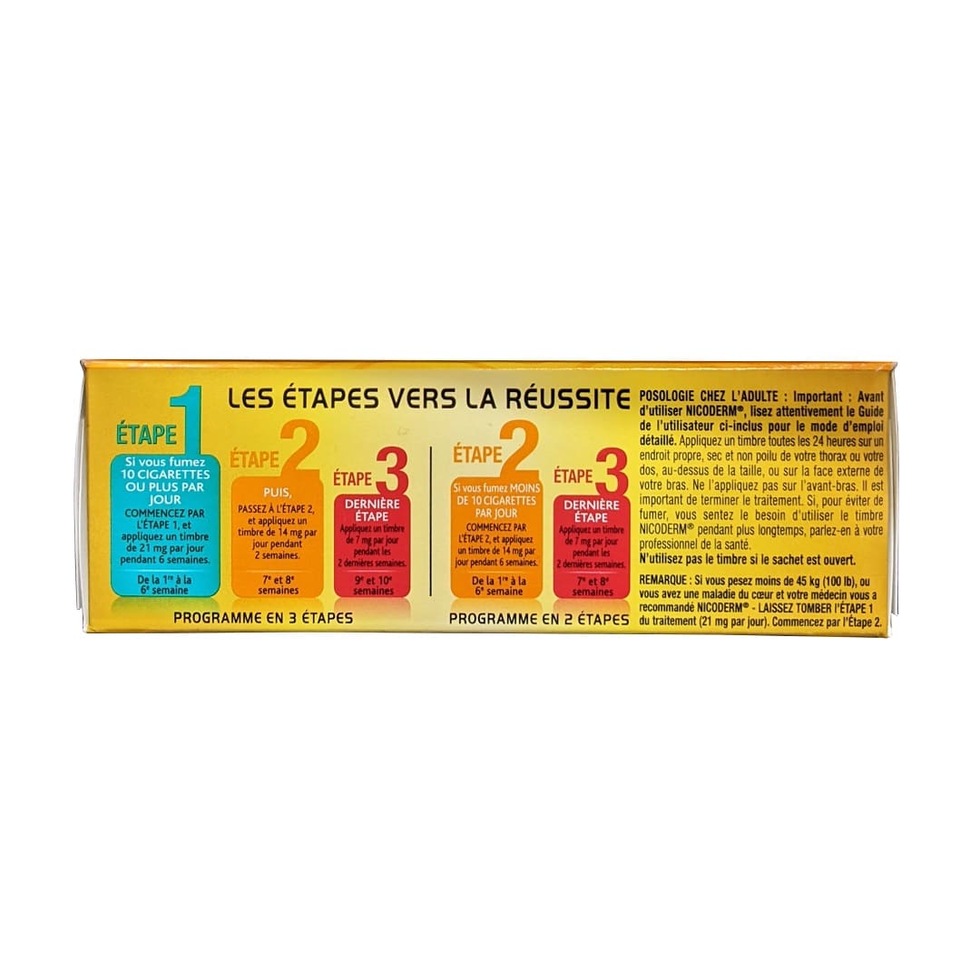 System description and dose for Nicoderm Step 2 Clear Nicotine Patches (7 count) in French