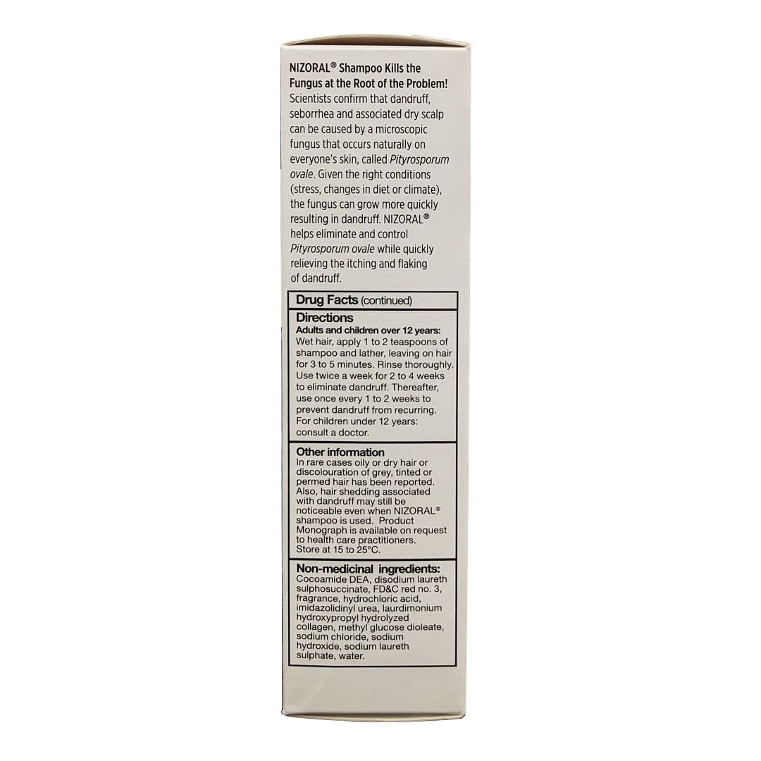 Description, directions, ingredients for Nizoral Anti-Dandruff Shampoo Once a Week (120 mL) in English