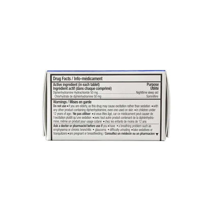 Ingredients and warnings for Nytol Extra Strength Tablets Diphenhydramine Hydrochloride 50 mg (20 tablets)