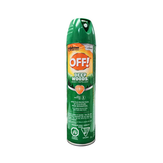 Product label for Off! Deep Woods Insect Repellent (230 grams) in English