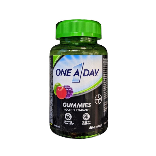 Product label for One A Day Gummies Adult Multivitamin (60 gummies) in English