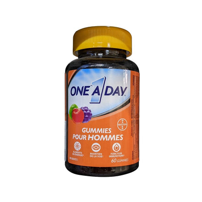 Product label for One A Day Multivitamin Gummies for Men (60 gummies) in French