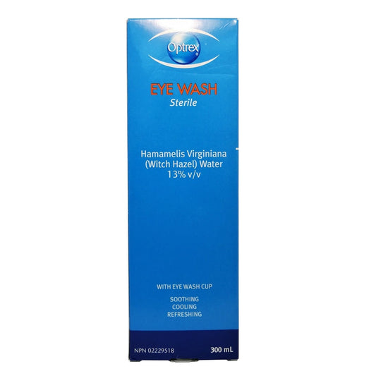 Product label for Optrex Sterile Eye Wash 300 mL in English