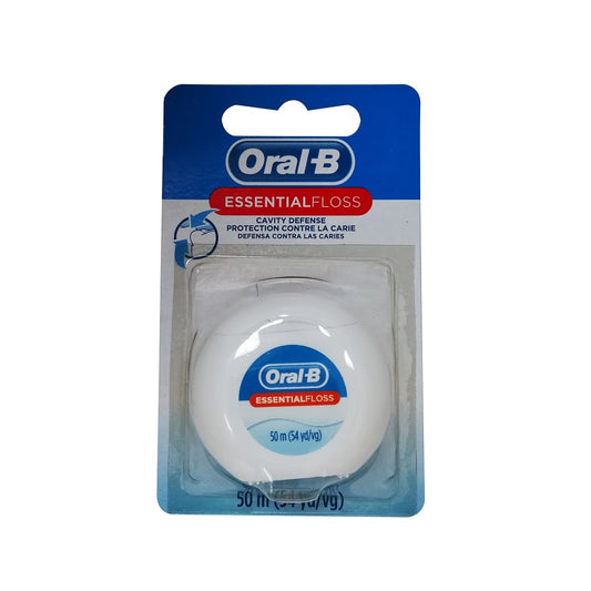 Product package for Oral-B Essential Floss Cavity Defense (50 metres)