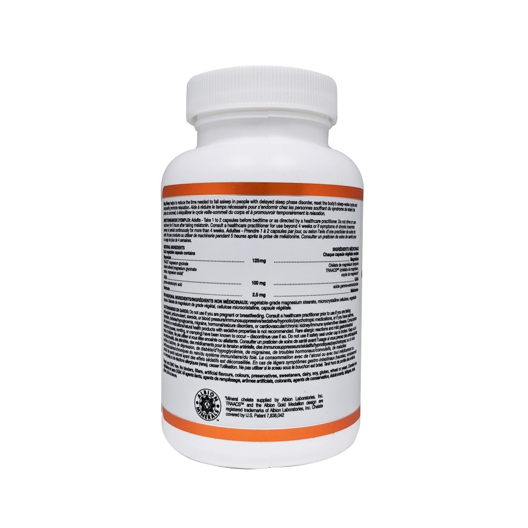 Ingredients, directions, and cautions for Orange Naturals Mag Sleep Magnesium + GABA & Melatonin (90 capsules)
