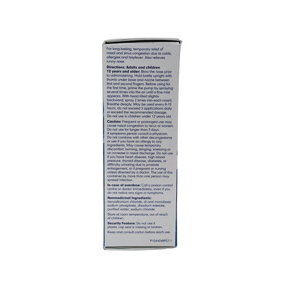 Details, directions, caution, ingredients for Otrivin Medicated Cold and Allergy Relief Nasal Mist in English