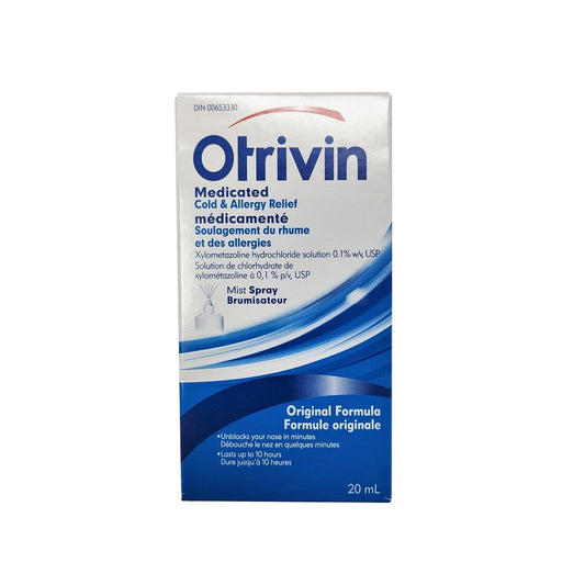 Otrivin Medicated Cold and Allergy Relief Nasal Mist Spray (20 mL)