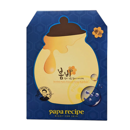Product label for Paparecipe Bombee Pepta Ampoule Honey Mask (10 Sheets)