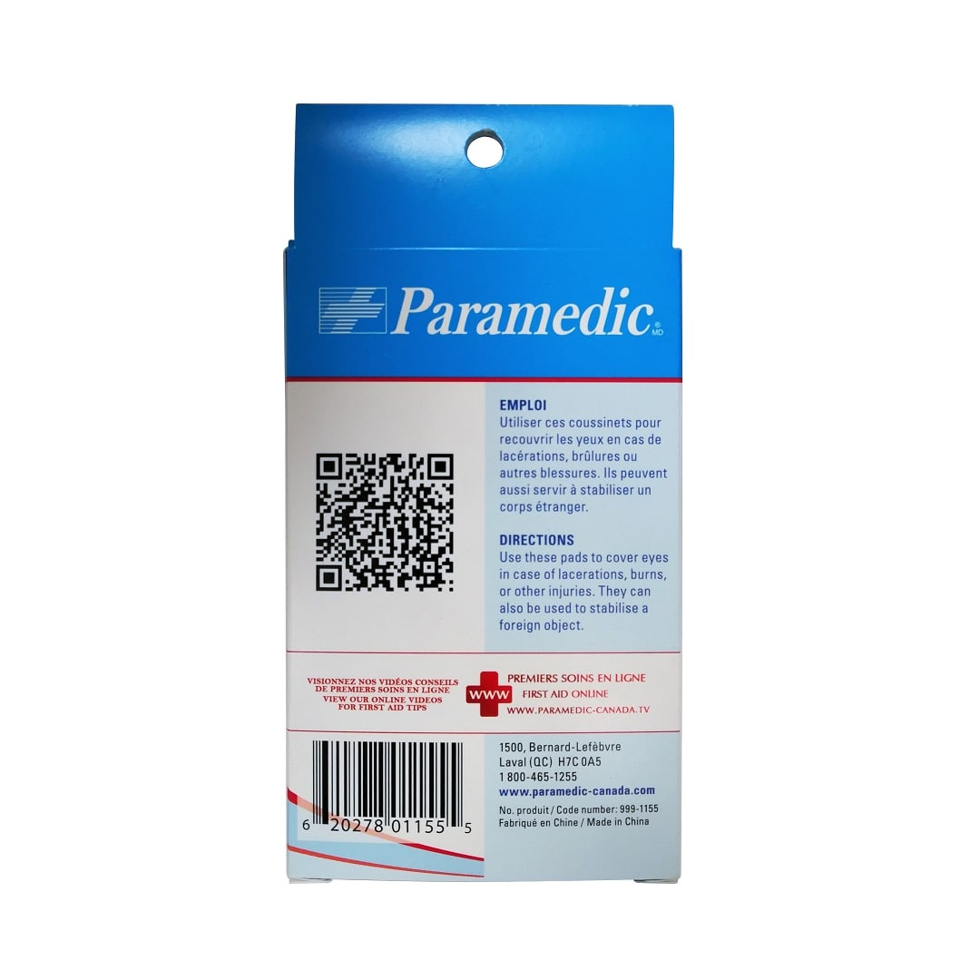 Directions for Paramedic Sterile Eye Pads (5 count)