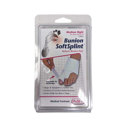 Product label for PediFix Bunion Soft Splint (Medium) right foot