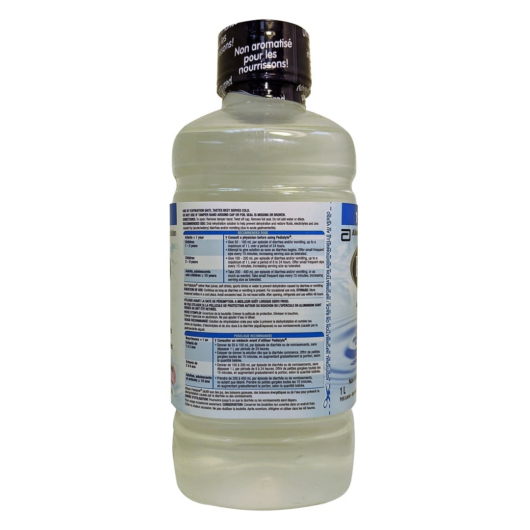 Directions, use, dose for Pedialyte Oral Rehydration Solution (1000 mL) Unflavoured in English