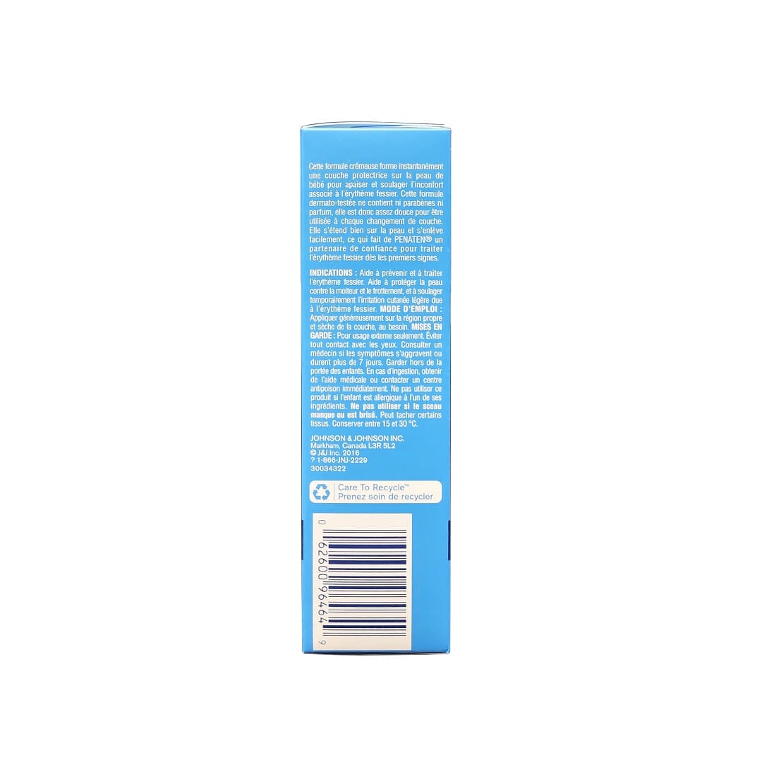 Description, indication, directions, cautions, ingredients for Penaten Creamy Diaper Rash Treatment (113 mL) in French