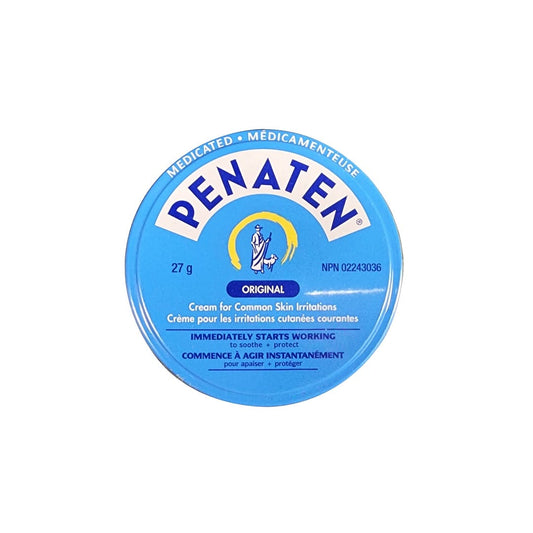 Product label for Penaten Original Cream for Common Skin Irritations (27 grams)