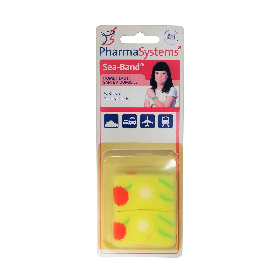 Product label for PharmaSystems Sea-Band Wristbands Children (1 pair)