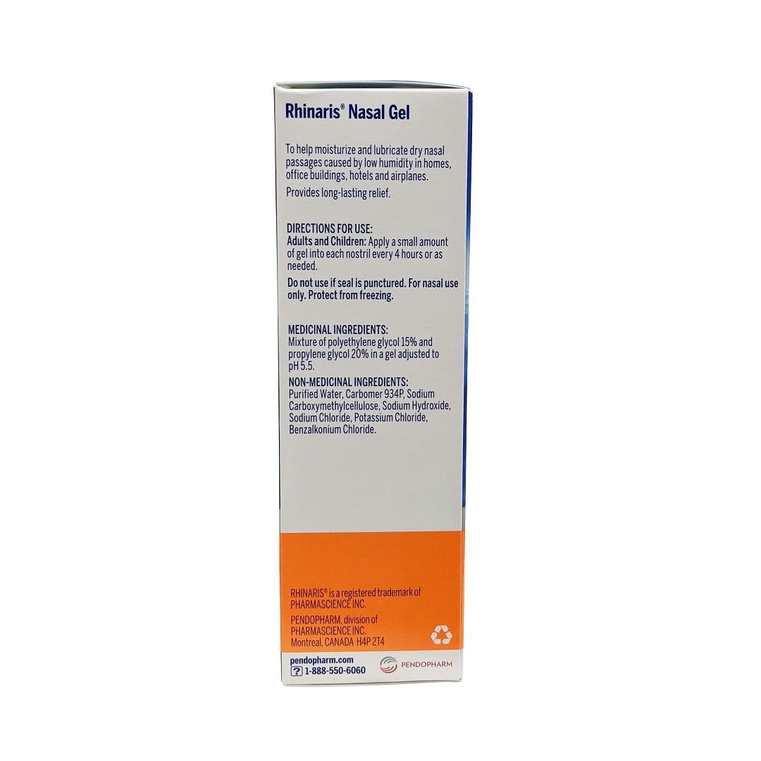 Description, directions, and ingredients for Rhinaris Nasal Gel (30 g) in English
