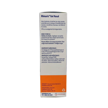 Description, directions, and ingredients for Rhinaris Nasal Gel (30 g) in French