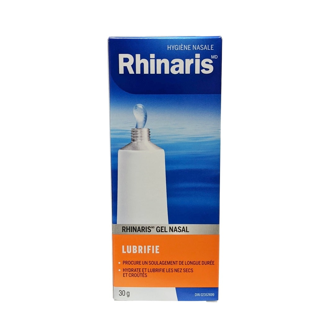 Product label for Rhinaris Nasal Gel (30 g) in French