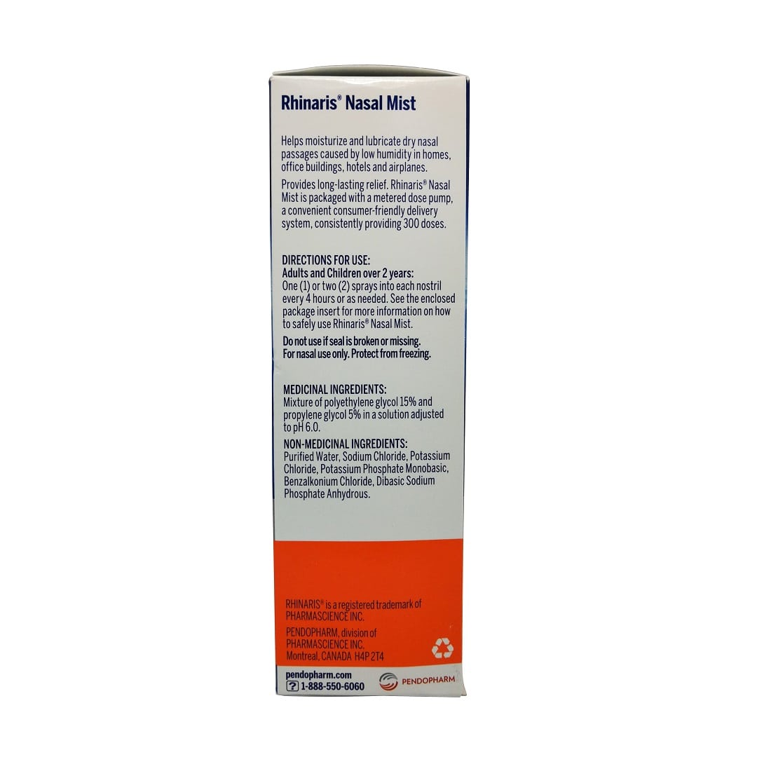 Description, directions, ingredients for Rhinaris Nasal Mist (30mL) in English