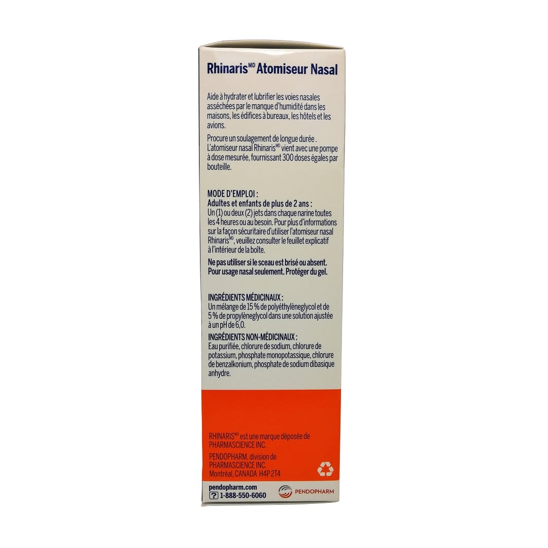 Description, directions, ingredients for Rhinaris Nasal Mist (30mL) in French