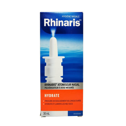 Product label for Rhinaris Nasal Mist (30mL) in French