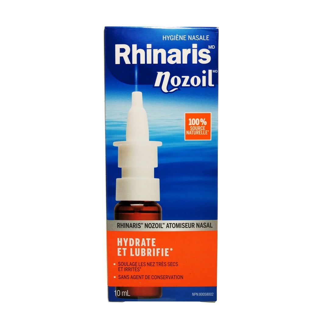Product label for Rhinaris Nozoil Nasal Spray (10mL) in French