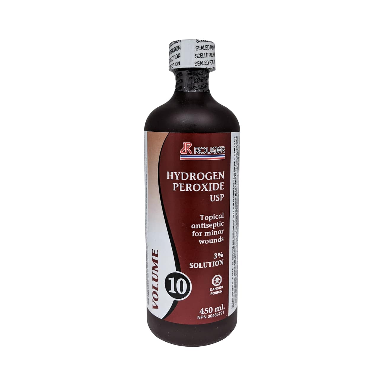 Product label for Rougier Pharma Hydrogen Peroxide USP 3% Solution in English