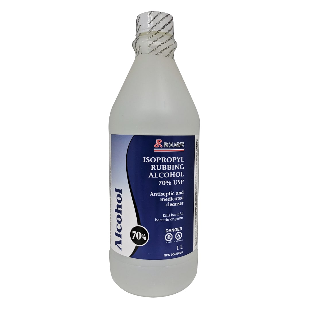 Product label for Rougier Pharma Isopropyl Alcohol 70% 1L in English