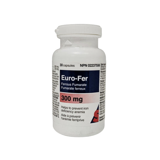 Product label for Sandoz Euro-Fer 300mg (30 Capsules)