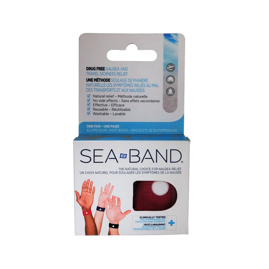 Product label for Sea-Band Wristbands Adult (1 pair)