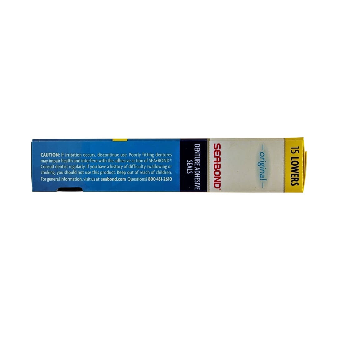 Warnings for Sea Bond Denture Adhesive Seals Lowers Original (15 count) in English