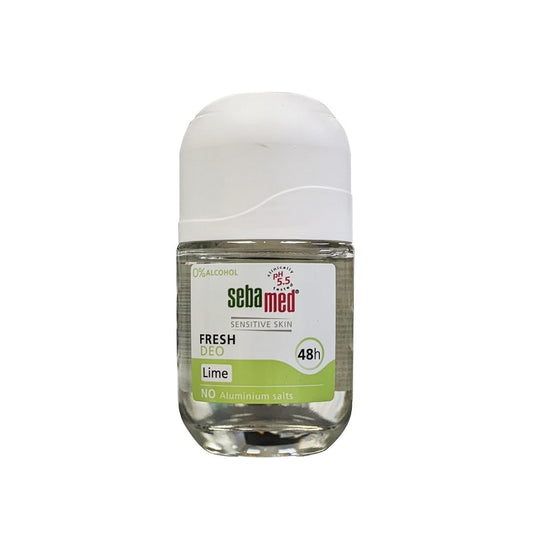 Product label for Sebamed 48-Hour Care Roll-On Deodorant Lime Scent (50 mL)