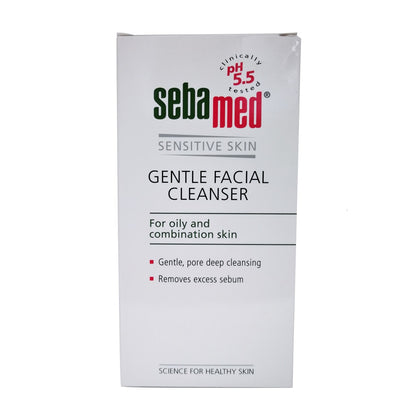 Product label for Sebamed Gentle Facial Cleanser in English
