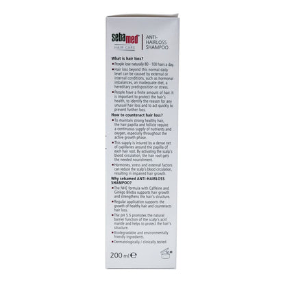 Product and hair loss information for Sebamed Hair Care Anti-Hairloss Shampoo in English
