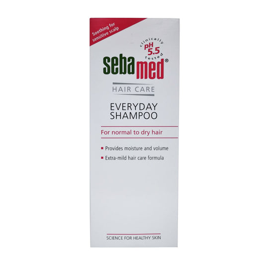 Product label for Sebamed Hair Care Everyday Shampoo in English