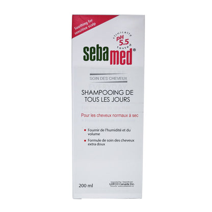 Product label for Sebamed Hair Care Everyday Shampoo in French