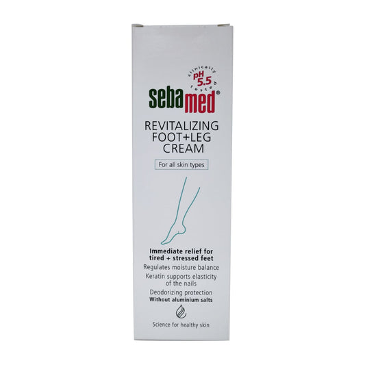 Product label for Sebamed Revitalizing Foot and Leg Cream