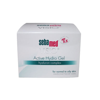 Product label for Sebamed Visio Active Hydro Gel