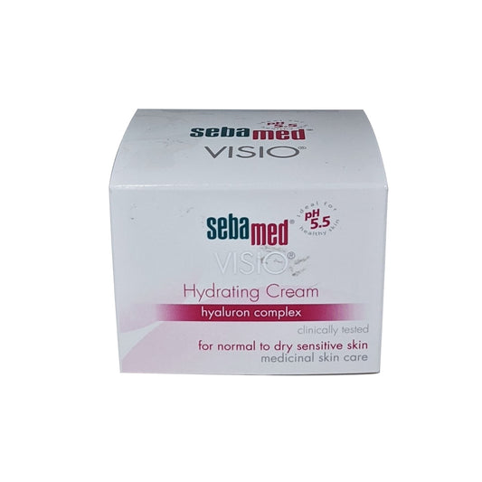 Product label for Sebamed Visio Hydrating Cream