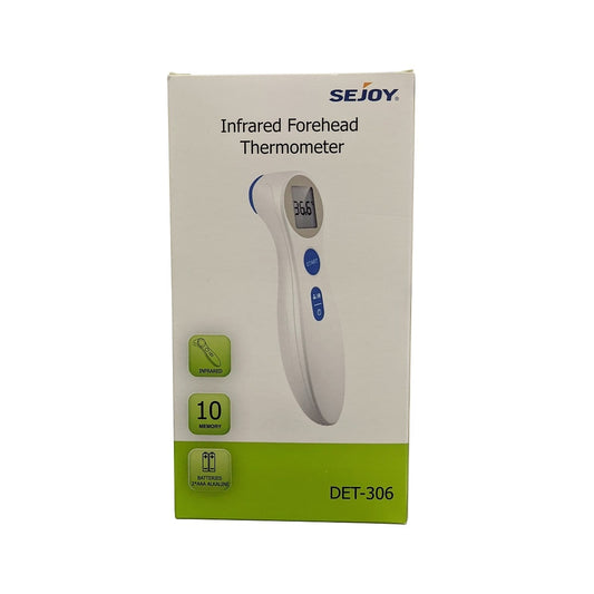 Product label for Sejoy Infrared Forehead Thermometer