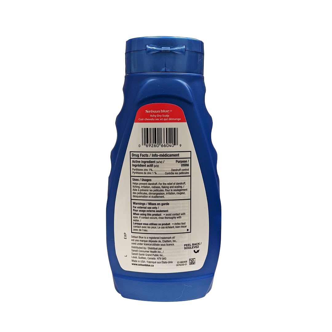 Ingredients, uses, and warnings for Selsun Blue Anti-Dandruff Shampoo for Itchy Dry Scalp (300 mL)
