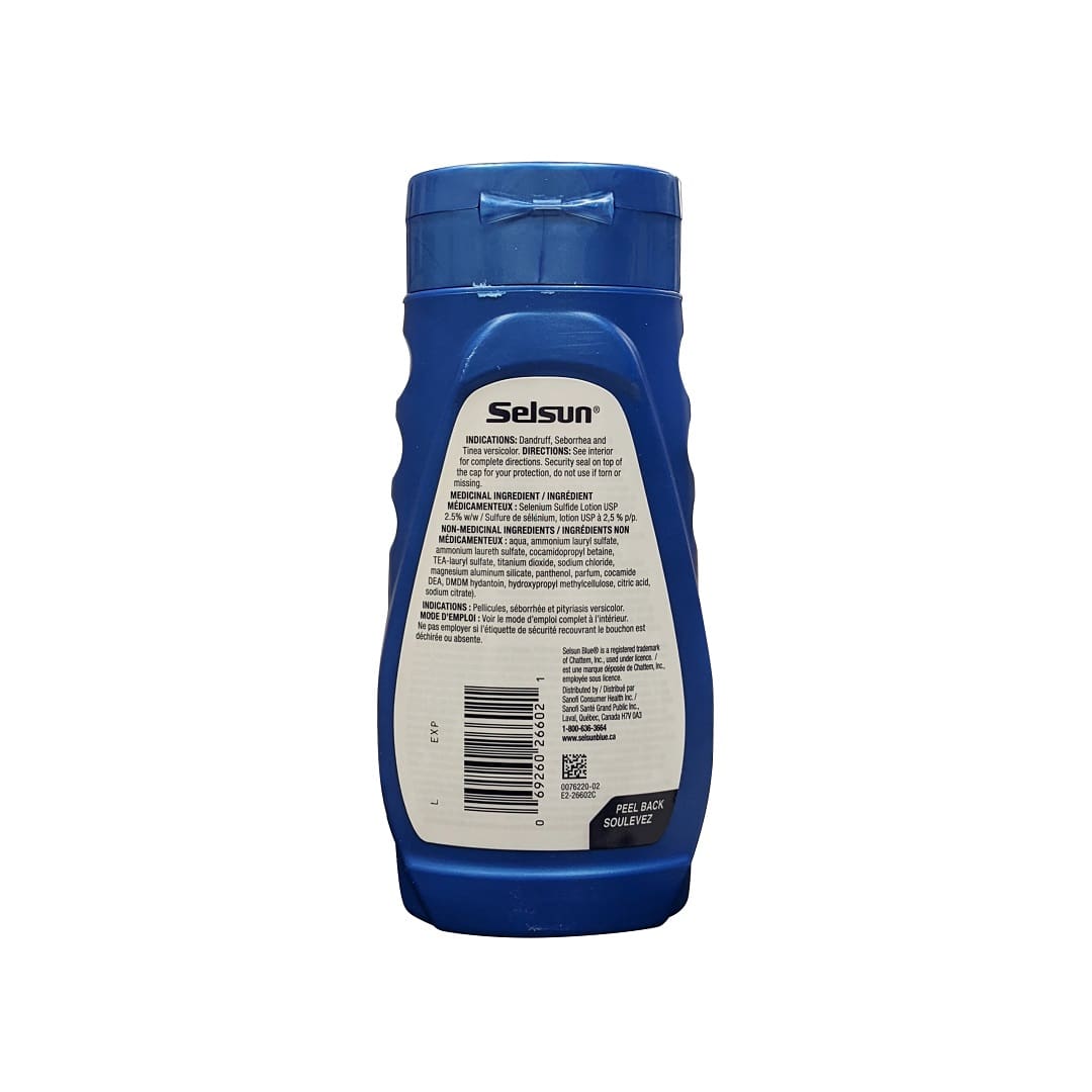 Indications, ingredients, and warnings for Selsun Blue Extra Strength 2.5% Selenium Sulfide Lotion (200 mL)