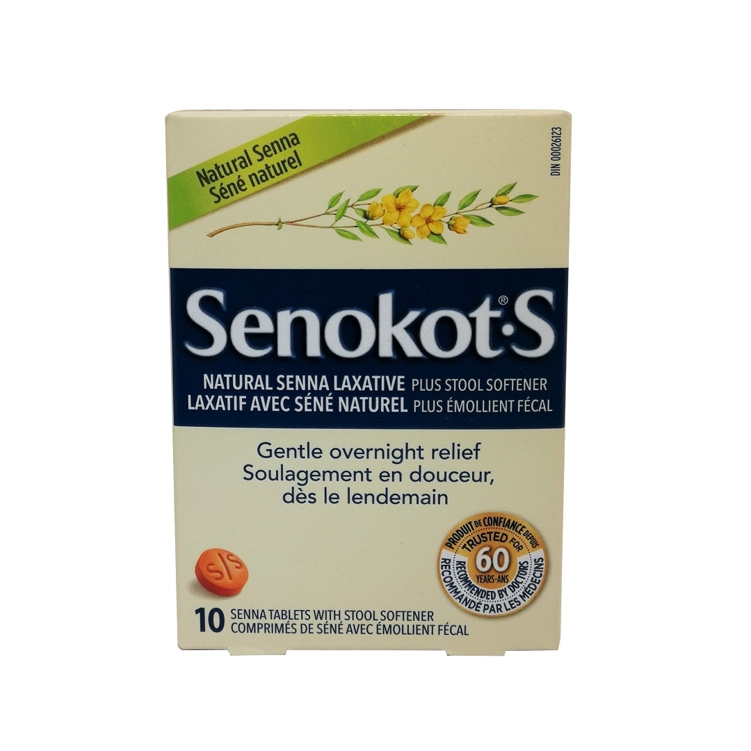 Product label for Senokot-S Natural Laxative Tablets 10s