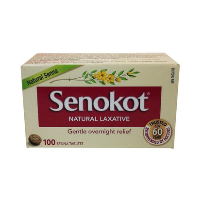 Product label for Senokot Natural Laxative Tablets 100s in English
