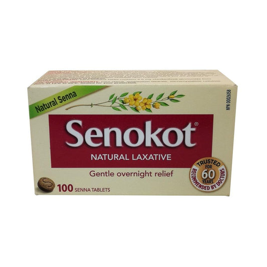 Product label for Senokot Natural Laxative Tablets 100s in English